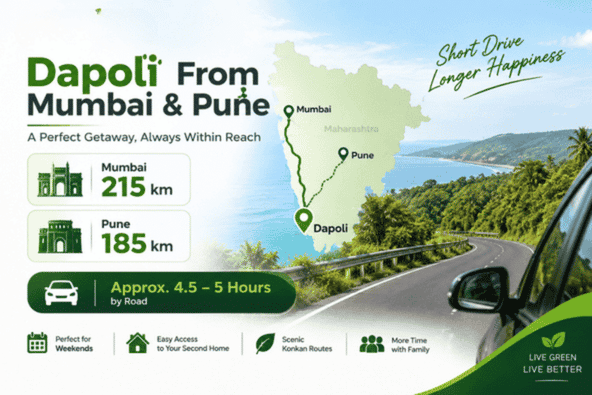 How Far Is Dapoli From Mumbai and Pune